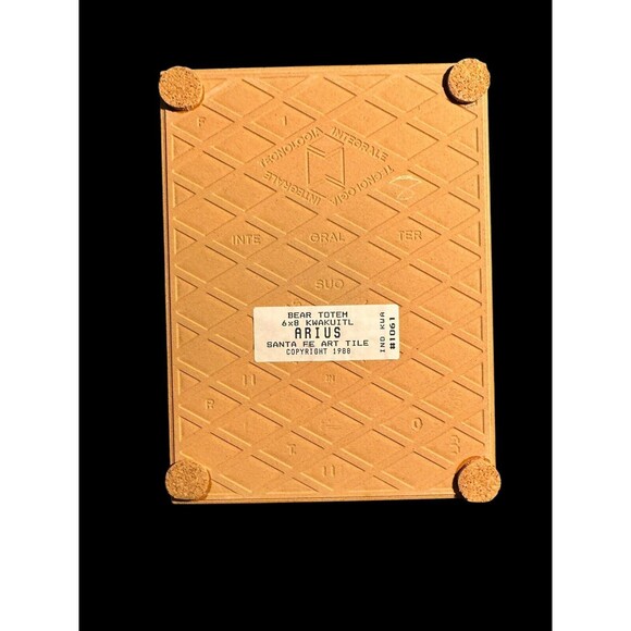 VTG 1988 Santa Fe Art Tile Beaver Totem 6”x8” KWAKUITL Arius Hand Painted Rare!! - Picture 2 of 6